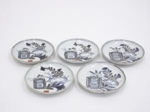 明治期　伊万里焼　染付小皿5客